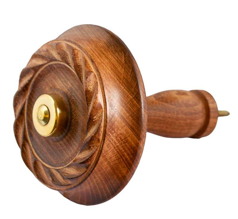 Curtain Hook - Wood & Brass