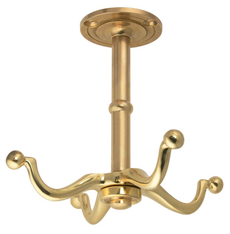 Coat Hook - 4-armed swivel hook Næsman 193 - brass