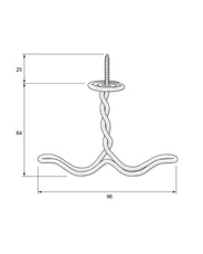 Hat rack hook - Anchor wire hook nickel thumbnail image
