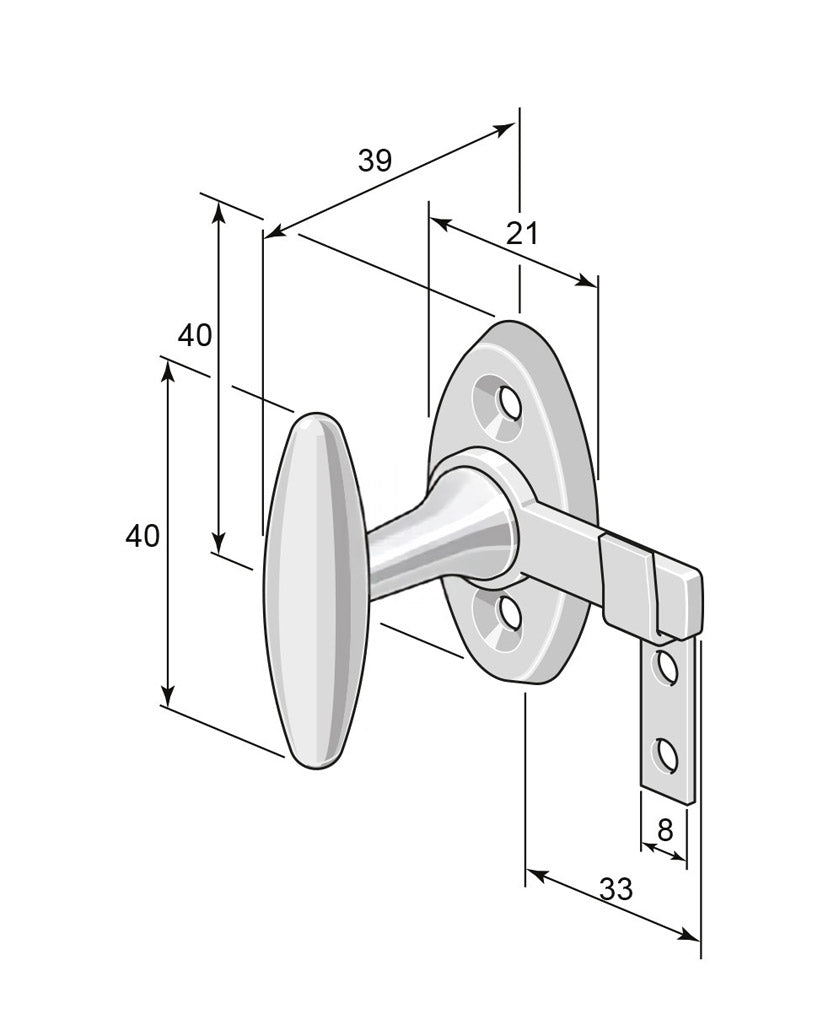 Cabinet Latch - Låsbolaget 676 nickel image