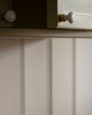 Knop - Porcelænsknop, hvid/messing thumbnail image