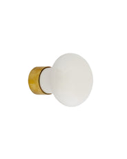 Knop - Porcelænsknop, hvid/messing thumbnail image