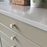 Knop - Porcelænsknop, hvid/messing thumbnail image