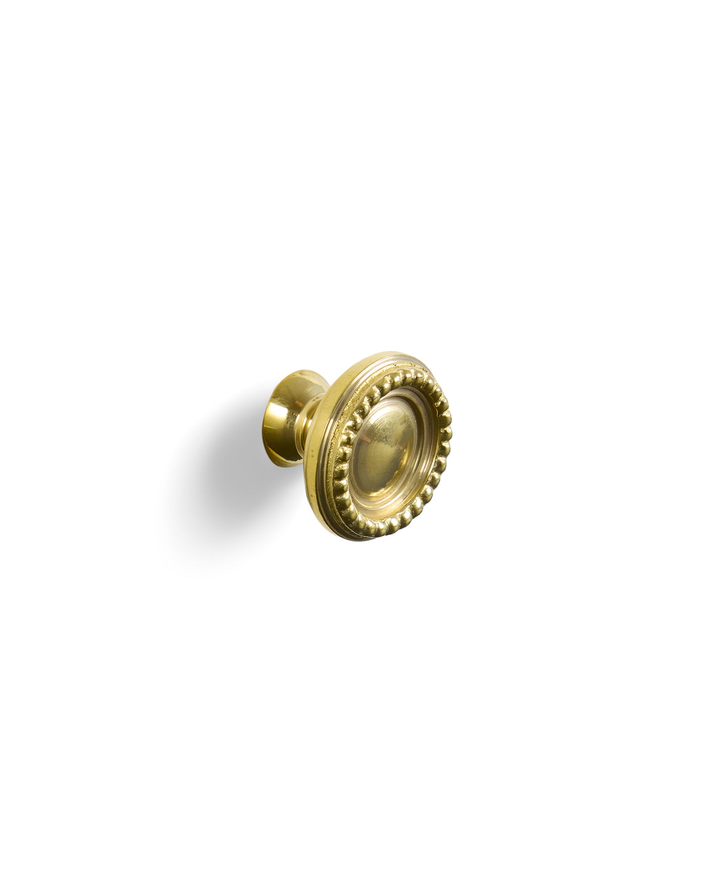 Knob - Beaded Edge Brass