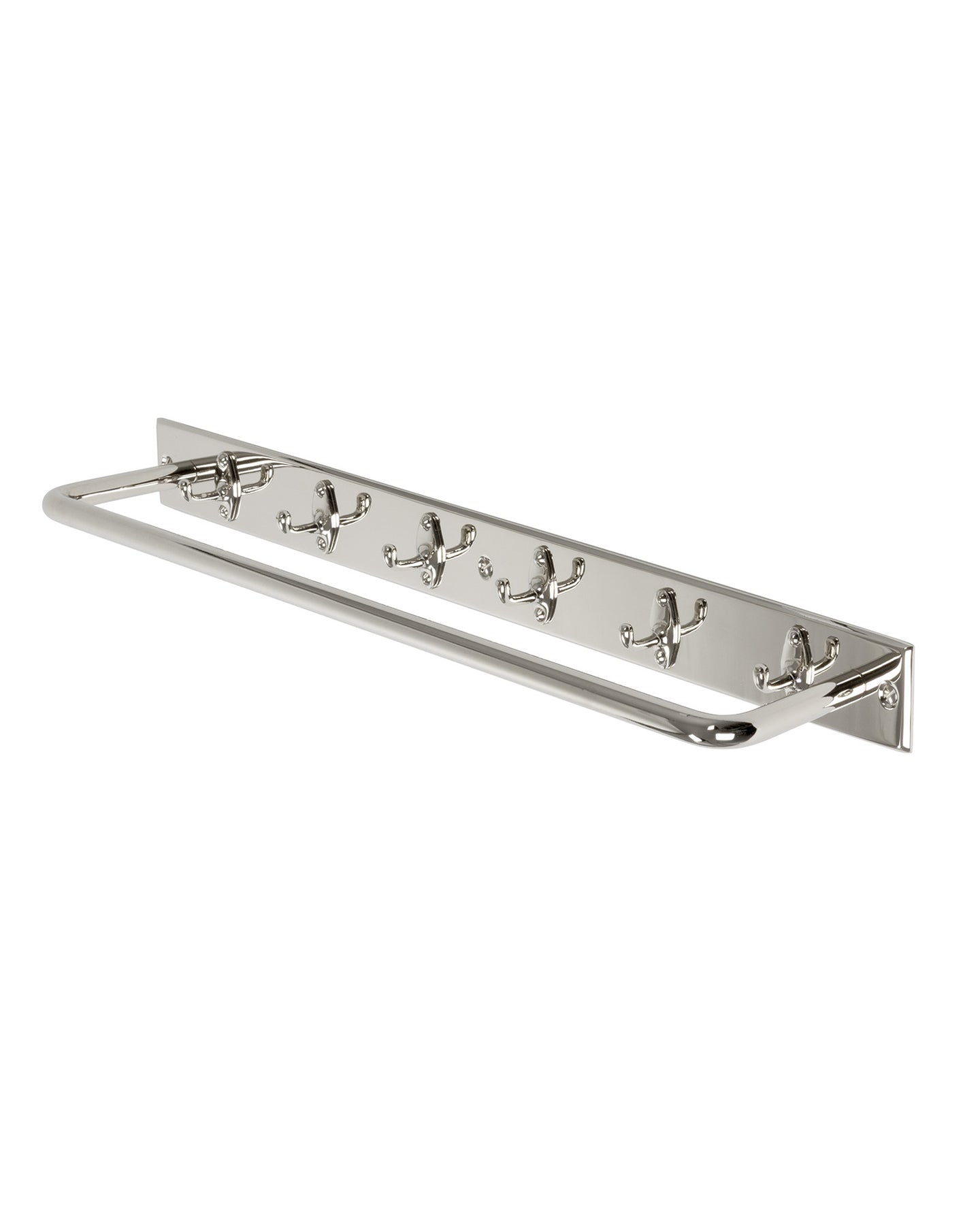 Hook Rack with Rail – Nickel