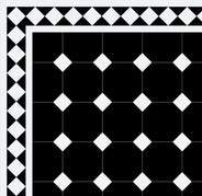 Oktagonklinker - 15x15 cm Svart/Vit - Winckelmans Granitklinker thumbnail image