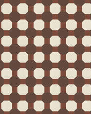 Klinker - Cotswolds Oktagon 10x10 cm Chokladbrun/Gulvit/Röd - Winckelmans Granitklinker thumbnail image