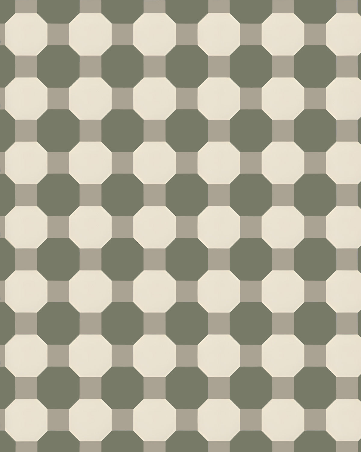 Tile – Cotswolds Octagon 10x10 cm Australian Green/Cream/Pale Grey