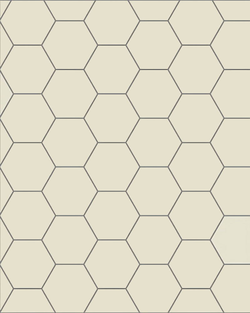 Floor Tiles - Hexagon 10 x 10 cm (3.94 x 3.94 In.) - Off-White - White BAU