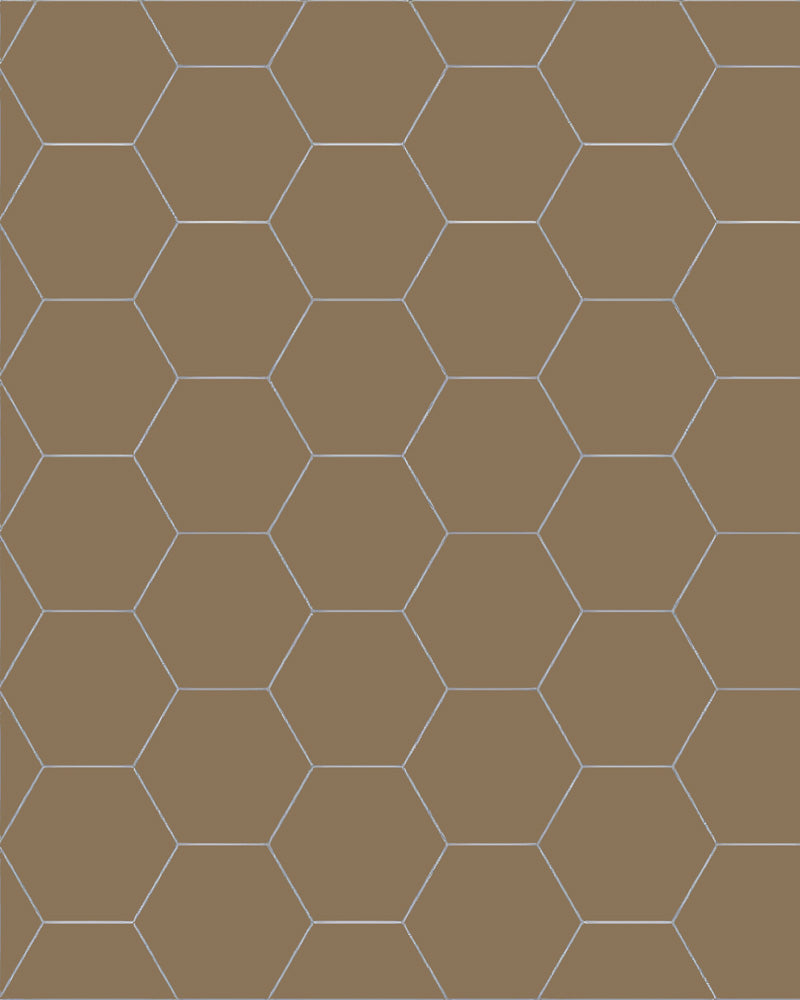 Floor Tiles - Hexagon 10 x 10 cm (3.94 x 3.94 In.) - Coffee CAF