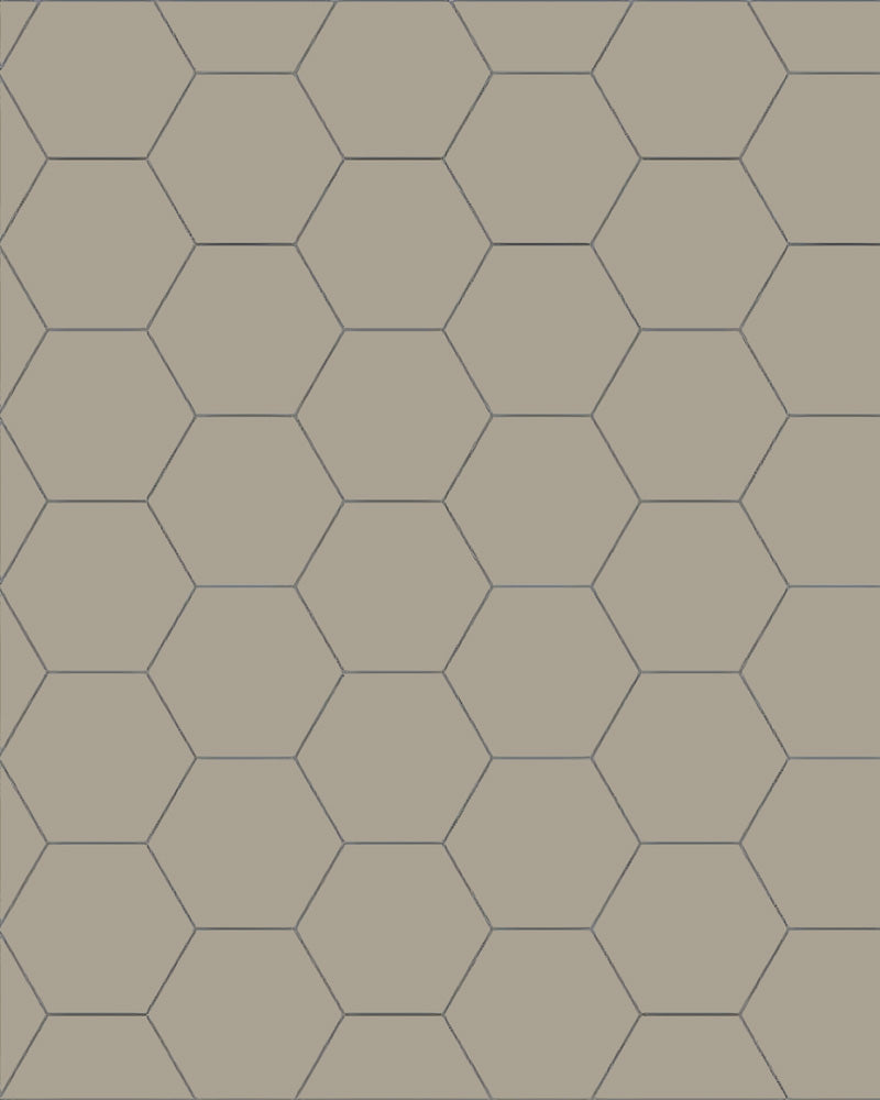 Floor Tiles - Hexagon 10 x 10 cm (3.94 x 3.94 In.) - Pale Grey GRP