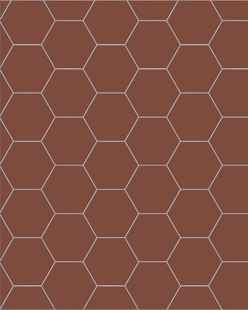 Floor Tiles - Hexagon 10 x 10 cm (3.94 x 3.94 In.) - Red ROU