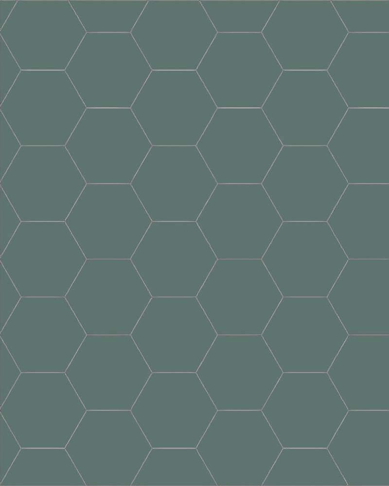Floor tile - Hexagon 10 × 10 cm dark green image