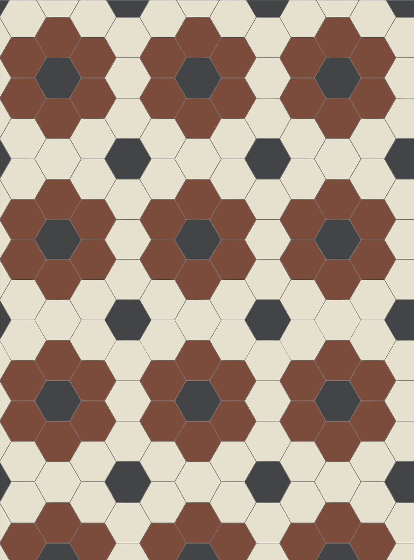 Tile – Darlington Hexagon 10x10 cm Red/Cream/Black