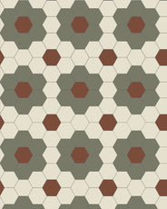 Fliser – Darlington Hexagon 10x10 cm Australian Green/Gulhvit/Rød thumbnail image