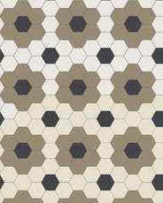 Klinker - Blommönster Hexagon 10x10 cm Mullvadsgrå/Gulvit/Svart - Winckelmans Granitklinker thumbnail image