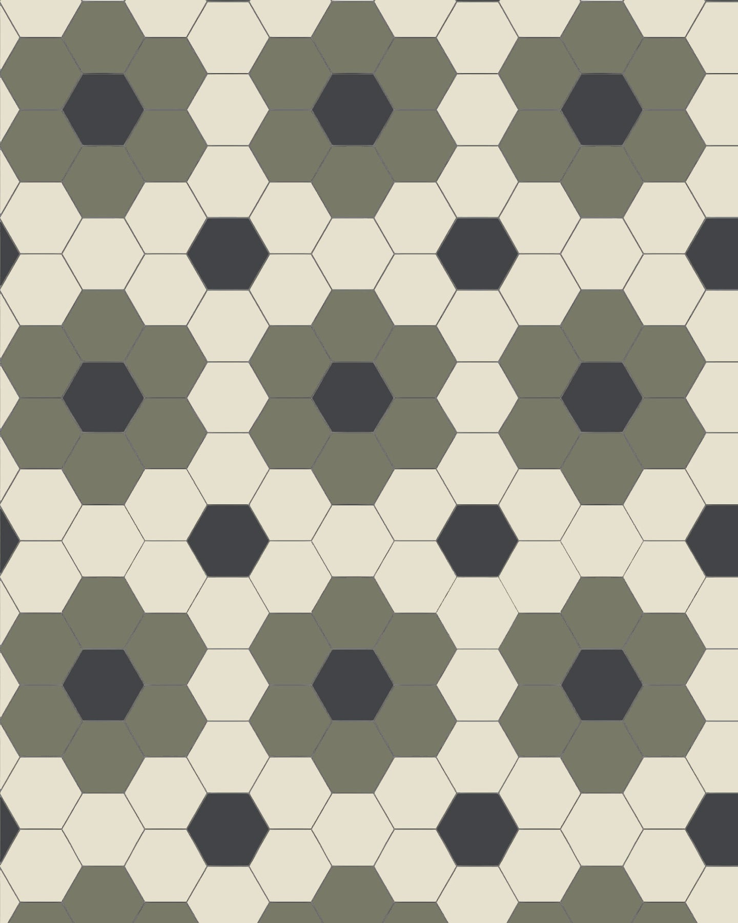 Tile – Darlington Hexagon 10x10 cm Australian Green/Cream/Black