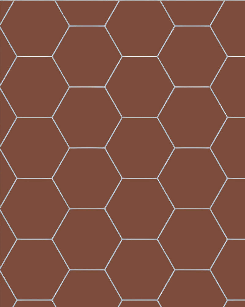 Floor Tiles - Hexagon 15 x 15 cm (5.91 x 5.91 In.) - Red ROU