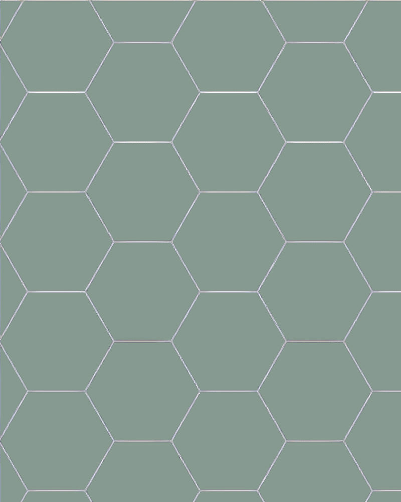 Floor tiles - Hexagon 15 x 15 cm (5.91 x 5.91 In.) - Green VEU