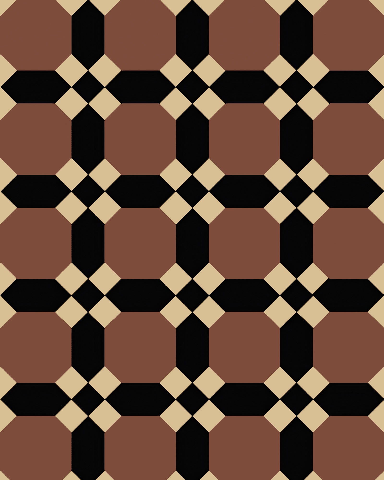 Nottingham - Victorianske Gulvfliser - Rød/Sort/Cognac - Red ROU/Black NOI/Cognac COG image