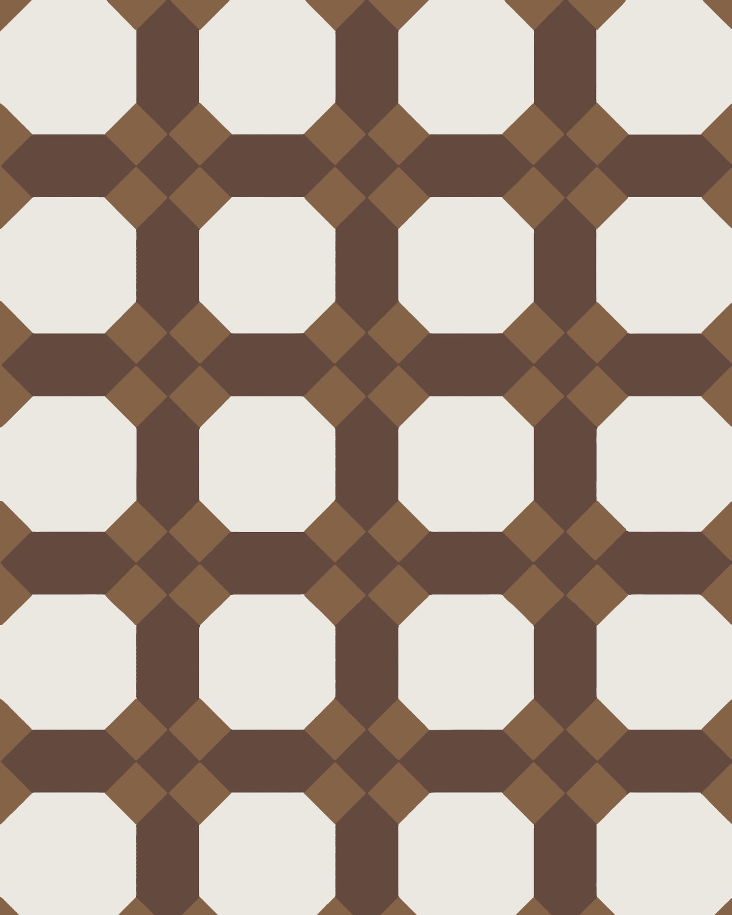 Nottingham - Victorian Floor Tiles - Super White/Chocolate/Havana