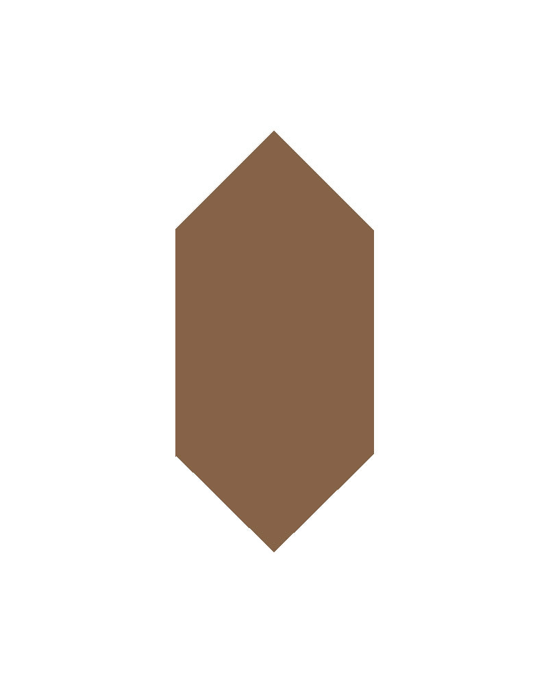 Floor tile - Hexagon diamond 7 × 15 cm Havana