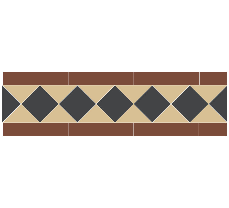 Tile Border - Nottingham - Red ROU/Black NOI/Cognac COG