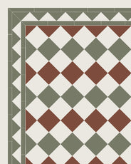Tile – Birmingham 15 x 15 cm (5.91 x 5.91 In.) - White/Red/Australian Green thumbnail image