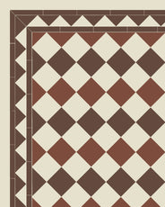 Tile – Birmingham 15 x 15 cm (5.91 x 5.91 In.) - Off-White/Red/Chocolate thumbnail image