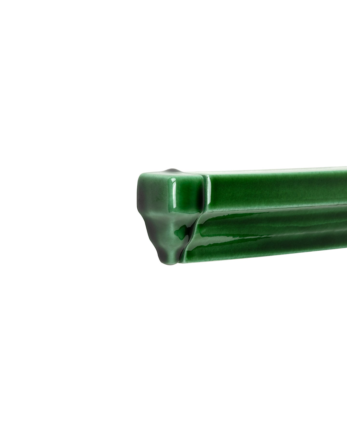 Victoria Tile - Corner Piece for Border Trim 3.5 x 15 cm Bottle Green