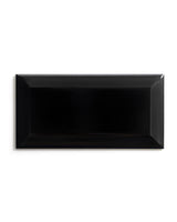 Color Sample - Victoria Wall Tile - Beveled Edge, Black, Glossy