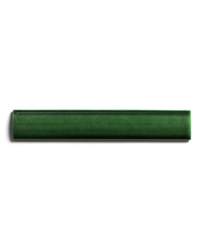 Victoria Tile - Edge Tile Trim - 2.5 x 15 cm (0.98 x 5.91 in.) - Bottle Green, Glossy