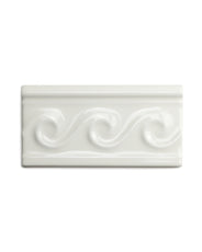 Victoria Tile - Wave Decorative Border 7.5 x 15 cm Ivory White thumbnail image