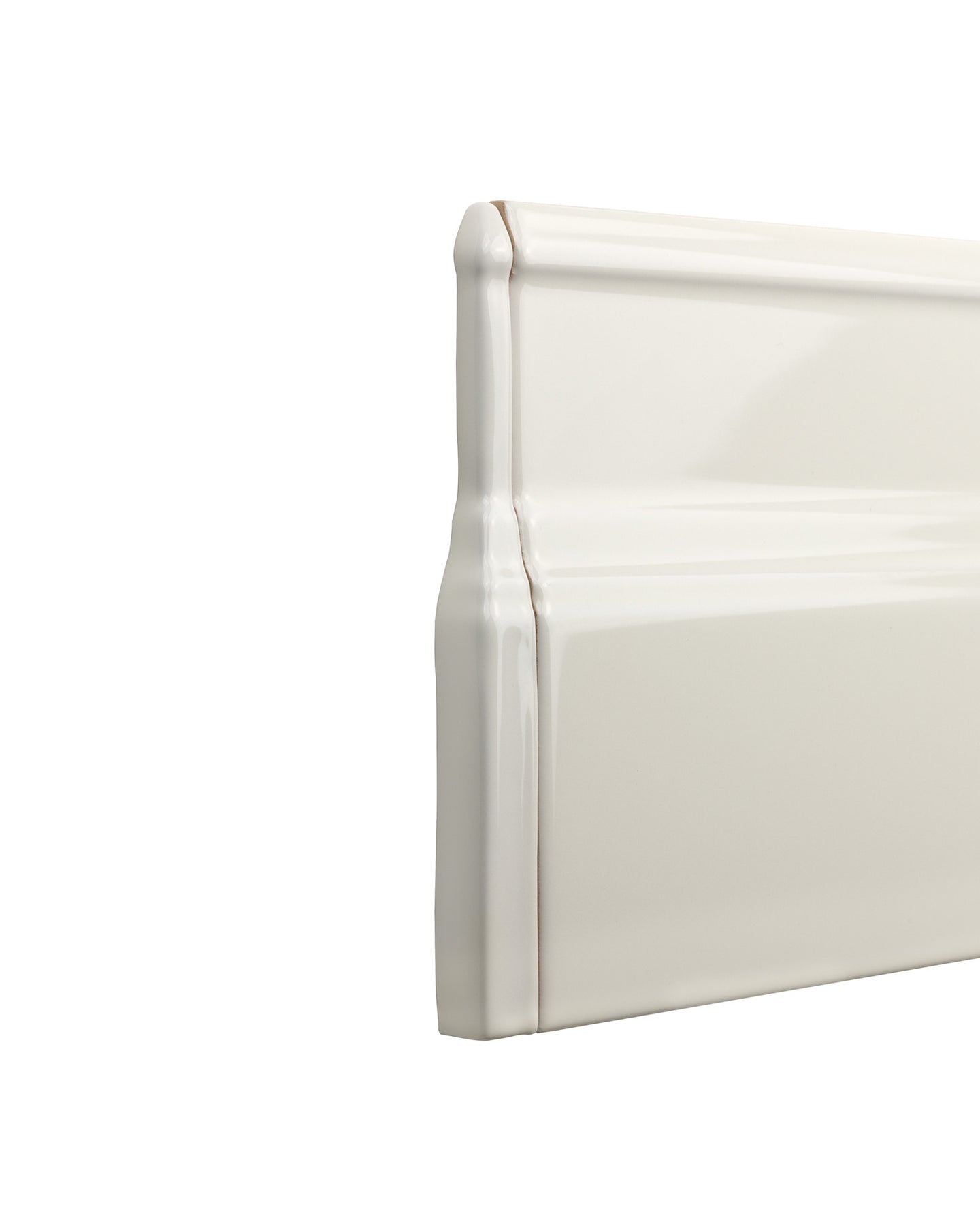 Tile Victoria - Corner for floor trim Ivory, glossy