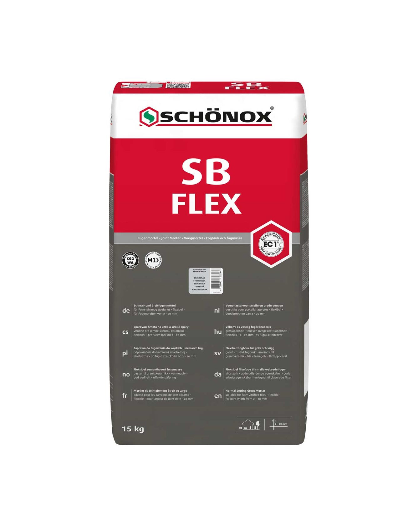 Kakelfog 15 kg - Schönox SB silvergrå image