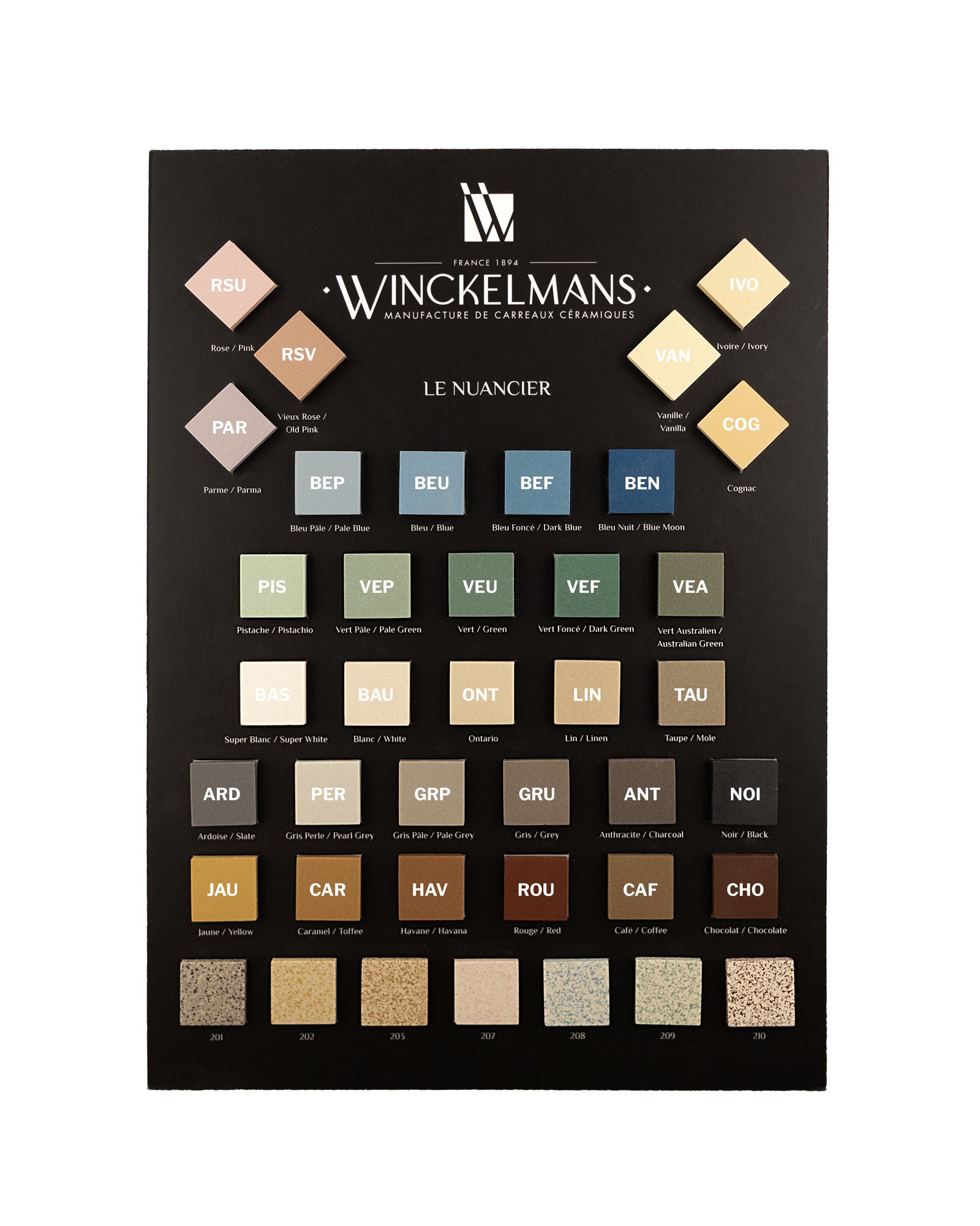 Color Chart A4 - Tiles from Winckelmans – Sekelskifte