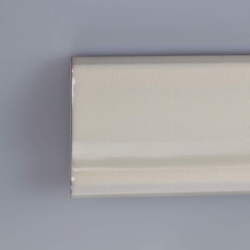 Fliser Mayfair - Krakelert Antikkhvit Brystlist 5 x 13 cm Blank, Lett Bølgete image