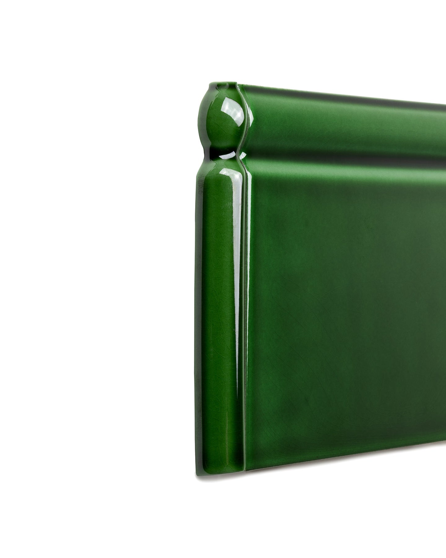 Tile Cambridge - Corner for floor trim bottle green, glossy