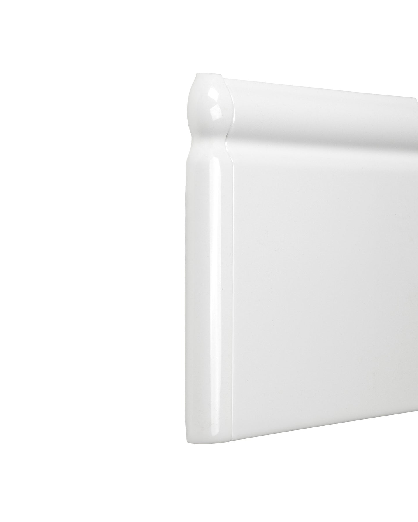 Tile Cambridge - Corner for floor trim white, glossy