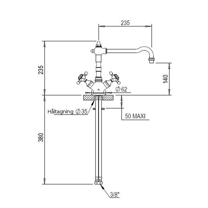 Kitchen Faucet - Julia 1-hole, untreated brass image