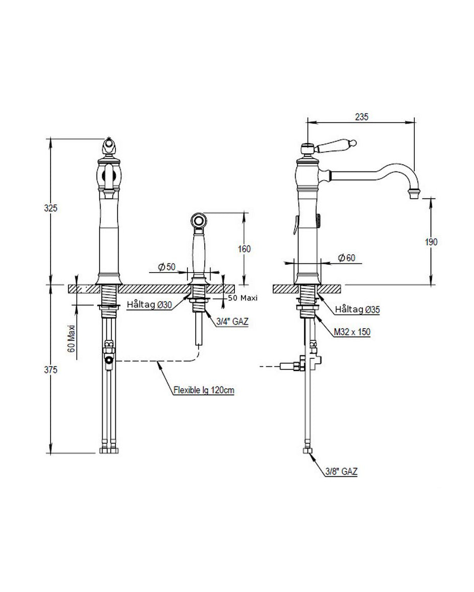Küchenarmatur – Horus Julia mit Handbrause, Chrom image