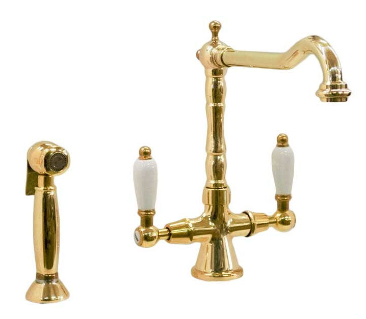 Kitchen Faucet - Chelsea brass with separate hand spray