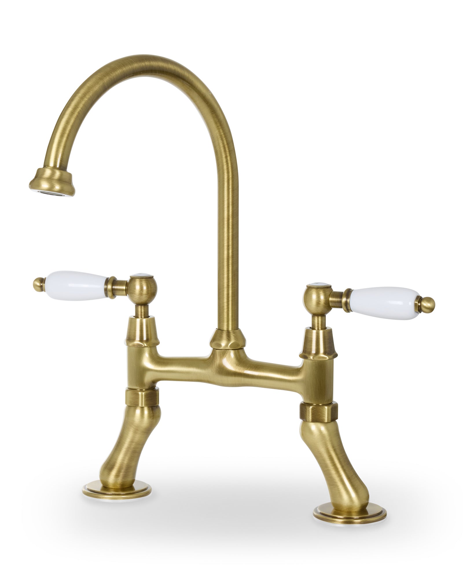 Mélangeur de cuisine - Mélangeur à deux eaux Salford col de cygne en bronze  image