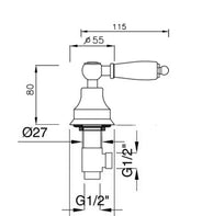 Avstengningsventil til oppvaskmaskin - Chelsea hvit, bronse thumbnail image