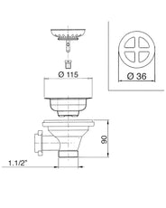 Sink basket strainer - Shaws gold thumbnail image