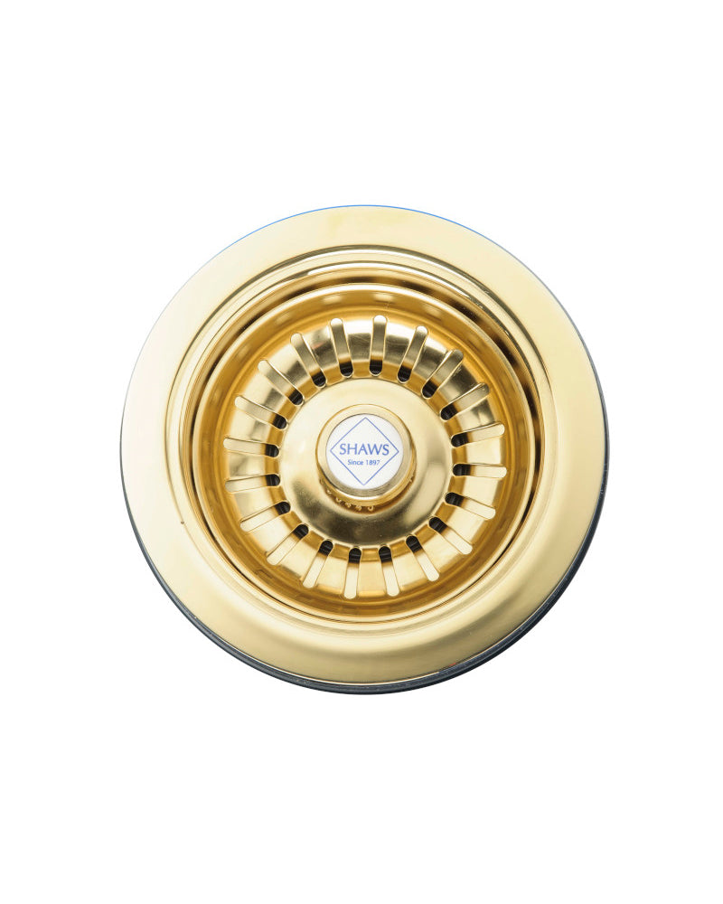 Sink basket strainer - Shaws lacquered brass