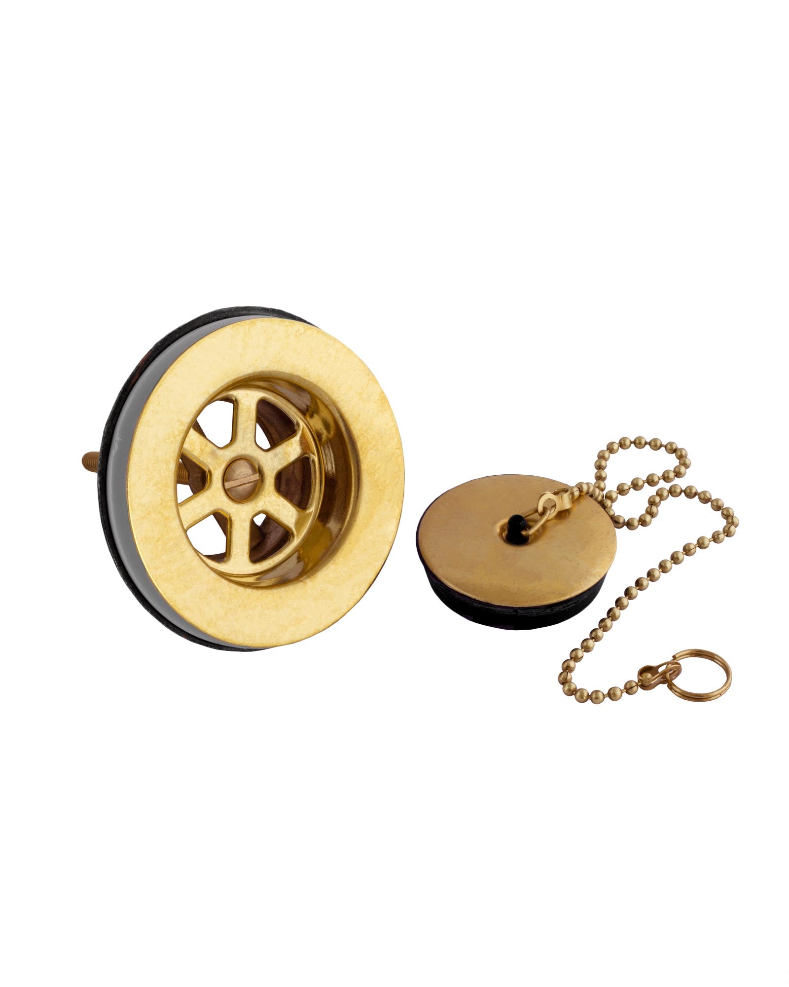 Drain valve for sink - Brass with plug image