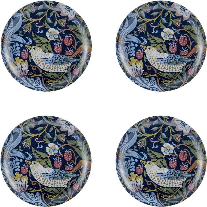 Coasters 4 pcs - William Morris, Strawberry Thief