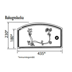 Bakeovnsdør - Støpejern, for innmuring image