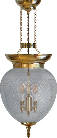 Foyerampel - 200 messing, slebet, klart glas thumbnail image